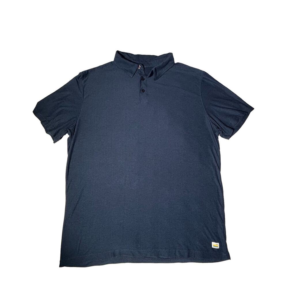 Vuori Strato Tech Polo Shirt Mens Medium Blue Heathered Short Sleeve Stretch M